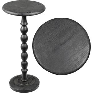 JONATHAN Y END3007B Augustus 24.5″ Cottage Classic Spindle Wood Pedestal Round Drink Table and Decorative End Table for Living Room, Bedroom, Office, Bathroom, Dark Brown(Black)