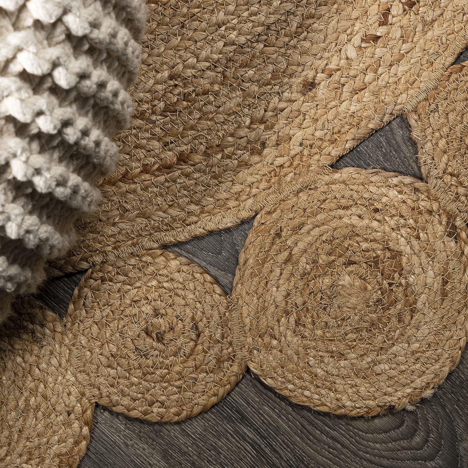 imageJONATHAN Y Eden Jute Hippie Circle Natural 5 Round Indoor Area Rug NaturalFibers Geometric EasyCleaning for Living Room Bedroom Kitchen Pet Friendly NonShedding RNF102A5R3 Round