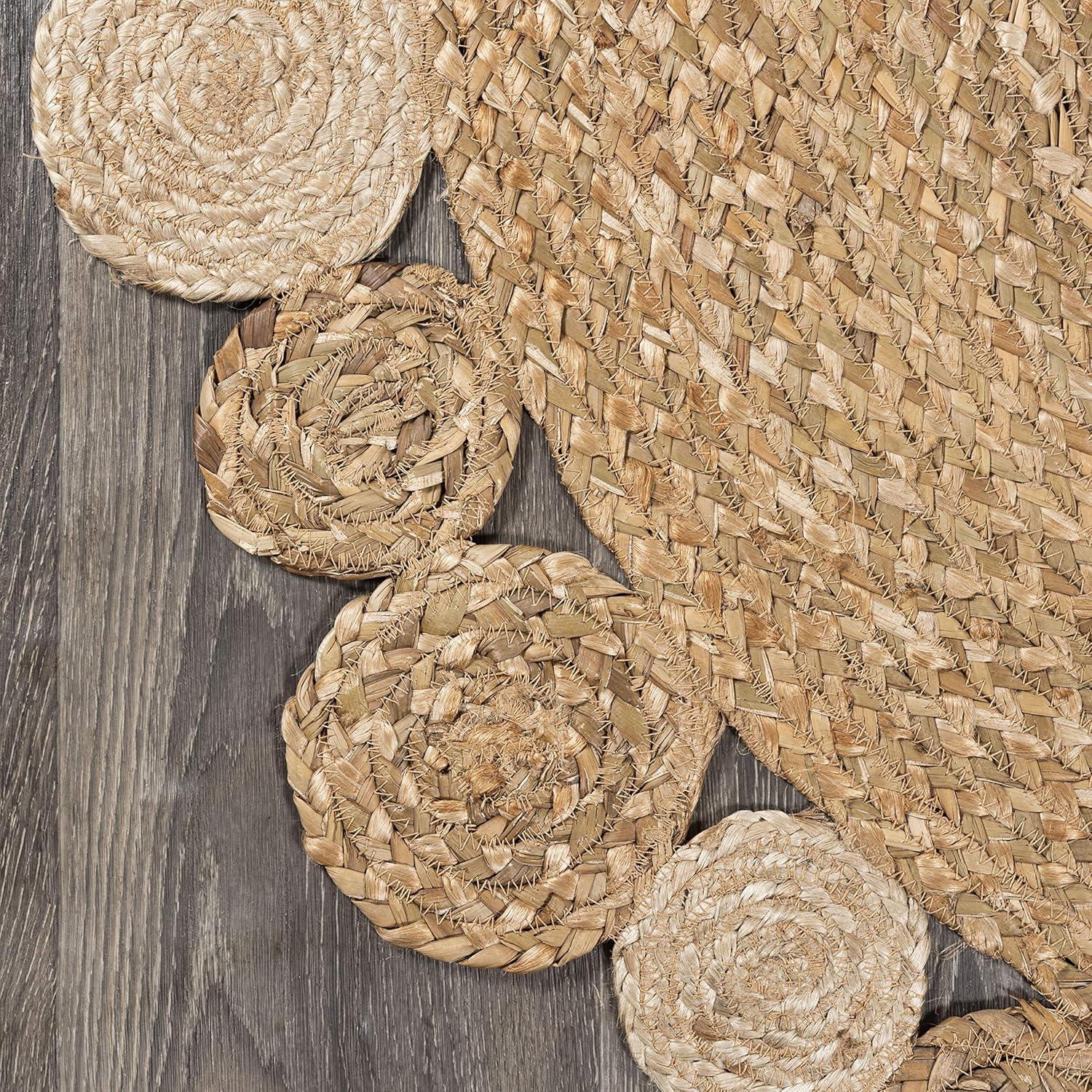 imageJONATHAN Y Eden Jute Hippie Circle Natural 5 Round Indoor Area Rug NaturalFibers Geometric EasyCleaning for Living Room Bedroom Kitchen Pet Friendly NonShedding RNF102A5R3 Round