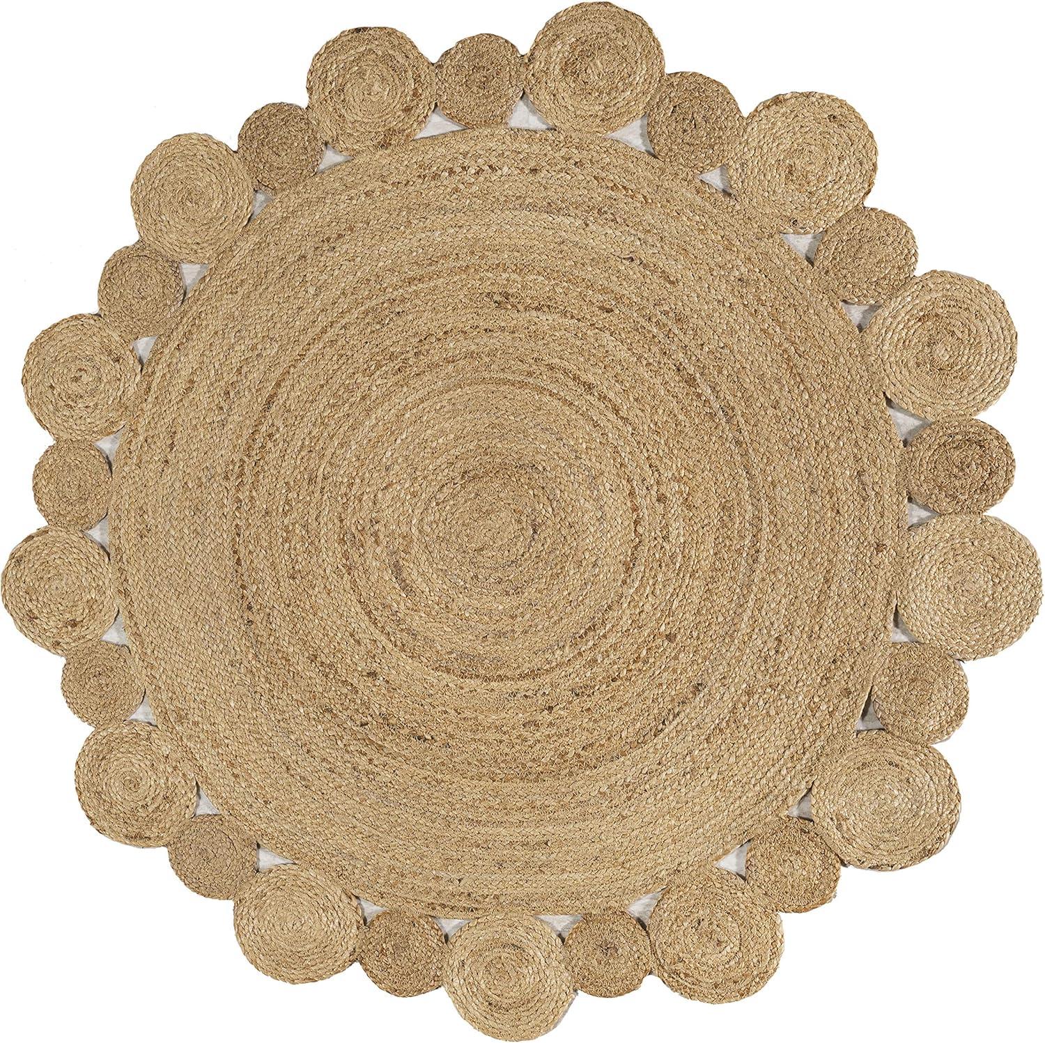 imageJONATHAN Y Eden Jute Hippie Circle Natural 5 Round Indoor Area Rug NaturalFibers Geometric EasyCleaning for Living Room Bedroom Kitchen Pet Friendly NonShedding RNF102A5R7 Round