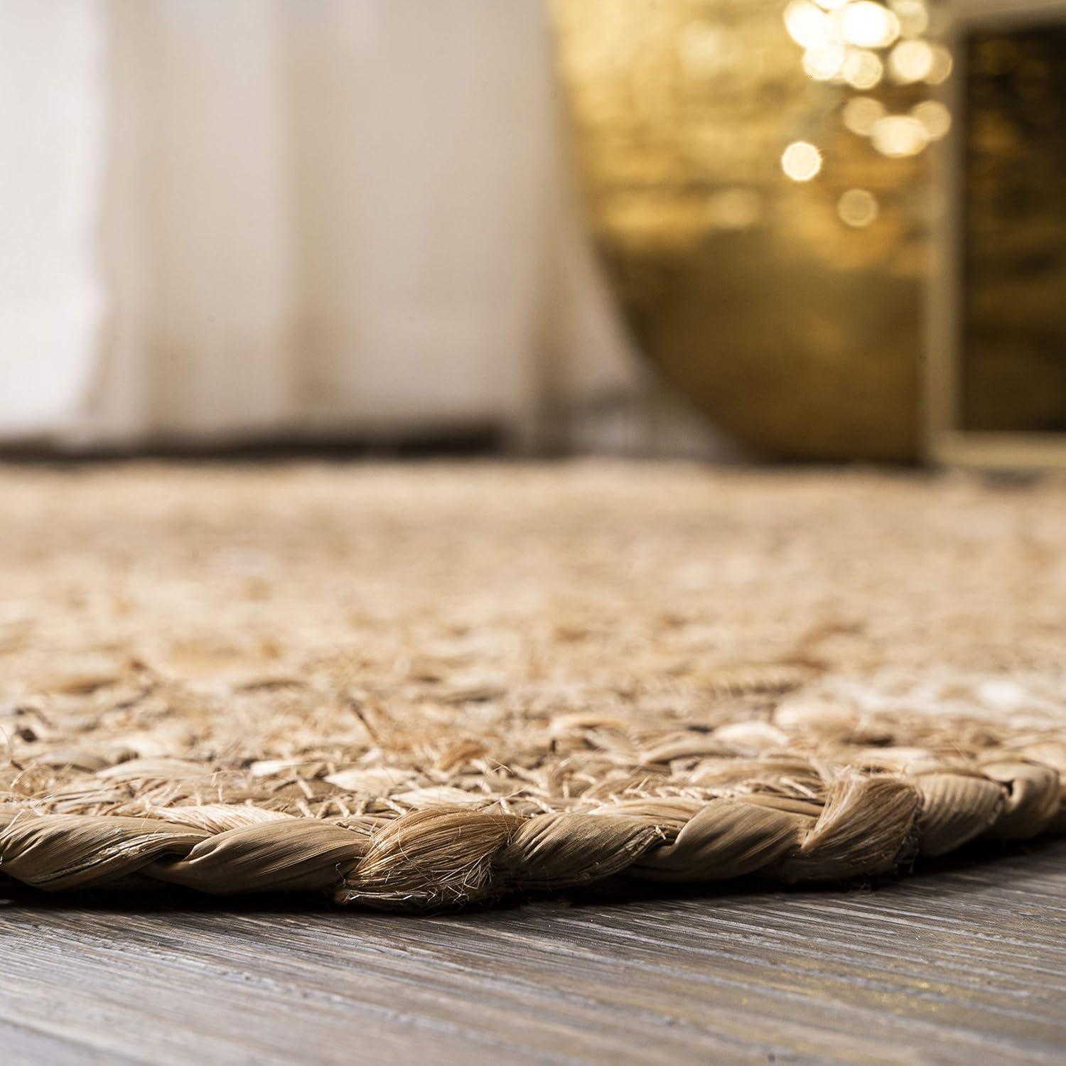 imageJONATHAN Y Eden Jute Hippie Circle Natural 5 Round Indoor Area Rug NaturalFibers Geometric EasyCleaning for Living Room Bedroom Kitchen Pet Friendly NonShedding RNF102A5R4 Round