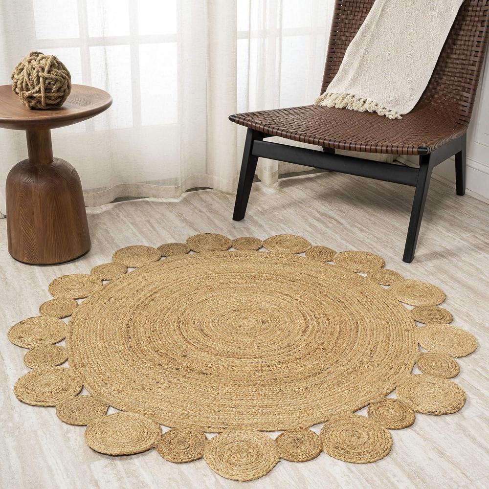 imageJONATHAN Y Eden Jute Hippie Circle Natural 5 Round Indoor Area Rug NaturalFibers Geometric EasyCleaning for Living Room Bedroom Kitchen Pet Friendly NonShedding RNF102A5R3 Round