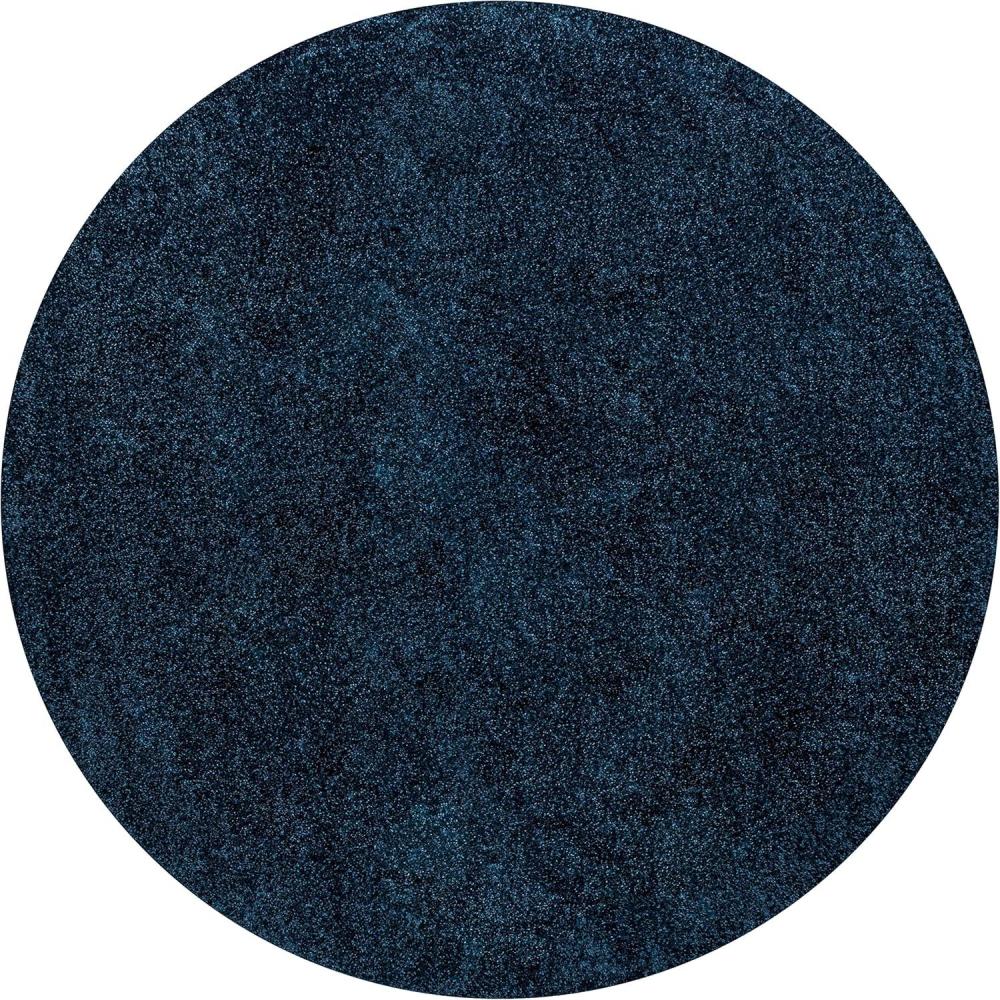 imageJONATHAN Y Haze Solid LowPile Navy 5 Round Indoor Area Rug CoastalBohemianMinimalistClassic EasyCleaning for Living RoomBedroomKitchenPet FriendlyNonShedding SEU100C5R