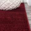 JONATHAN Y Haze Solid Low-Pile Dark Red 5′ Round Indoor Area Rug, Coastal,Bohemian,Minimalist,Classic, Easy-Cleaning for Living Room,Bedroom,Kitchen,Pet Friendly,Non-Shedding (SEU100Q-5R)