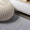 JONATHAN Y Haze Solid Low-Pile Gray 5′ Round Indoor Area Rug, Coastal,Bohemian,Minimalist,Classic, Easy-Cleaning for Living Room,Bedroom,Kitchen,Pet Friendly,Non-Shedding (SEU100A-5R)