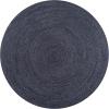JONATHAN Y Zara Braided Jute Blue 5′ Round Indoor Area Rug, Casual, Classic, Coastal, Cottage, Easy-Cleaning for Living Room, Bedroom, Kitchen, Pet Friendly, Non-Shedding (RNF116C-5R)(Navy)