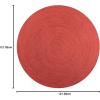 JONATHAN Y Zara Braided Jute Blue 5′ Round Indoor Area Rug, Casual, Classic, Coastal, Cottage, Easy-Cleaning for Living Room, Bedroom, Kitchen, Pet Friendly, Non-Shedding (RNF116C-5R)(Red)