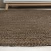 JONATHAN Y Zara Braided Jute Blue 5′ Round Indoor Area Rug, Casual, Classic, Coastal, Cottage, Easy-Cleaning for Living Room, Bedroom, Kitchen, Pet Friendly, Non-Shedding (RNF116C-5R)(Brown)