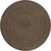 JONATHAN Y Zara Braided Jute Blue 5′ Round Indoor Area Rug, Casual, Classic, Coastal, Cottage, Easy-Cleaning for Living Room, Bedroom, Kitchen, Pet Friendly, Non-Shedding (RNF116C-5R)(Brown)