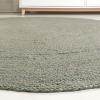 JONATHAN Y Zara Braided Jute Blue 5′ Round Indoor Area Rug, Casual, Classic, Coastal, Cottage, Easy-Cleaning for Living Room, Bedroom, Kitchen, Pet Friendly, Non-Shedding (RNF116C-5R)(Grey)