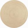 JONATHAN Y Zara Braided Jute Blue 5′ Round Indoor Area Rug, Casual, Classic, Coastal, Cottage, Easy-Cleaning for Living Room, Bedroom, Kitchen, Pet Friendly, Non-Shedding (RNF116C-5R)(Ivory)
