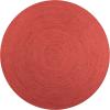 JONATHAN Y Zara Braided Jute Blue 5′ Round Indoor Area Rug, Casual, Classic, Coastal, Cottage, Easy-Cleaning for Living Room, Bedroom, Kitchen, Pet Friendly, Non-Shedding (RNF116C-5R)(Red)