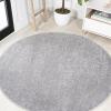 JONATHAN Y Haze Solid Low-Pile Gray 5′ Round Indoor Area Rug, Coastal,Bohemian,Minimalist,Classic, Easy-Cleaning for Living Room,Bedroom,Kitchen,Pet Friendly,Non-Shedding (SEU100A-5R)