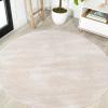 JONATHAN Y Haze Solid Low-Pile Ivory 5′ Round Indoor Area Rug, Coastal,Bohemian,Minimalist,Classic, Easy-Cleaning for Living Room,Bedroom,Kitchen,Pet Friendly,Non-Shedding (SEU100D-5R)