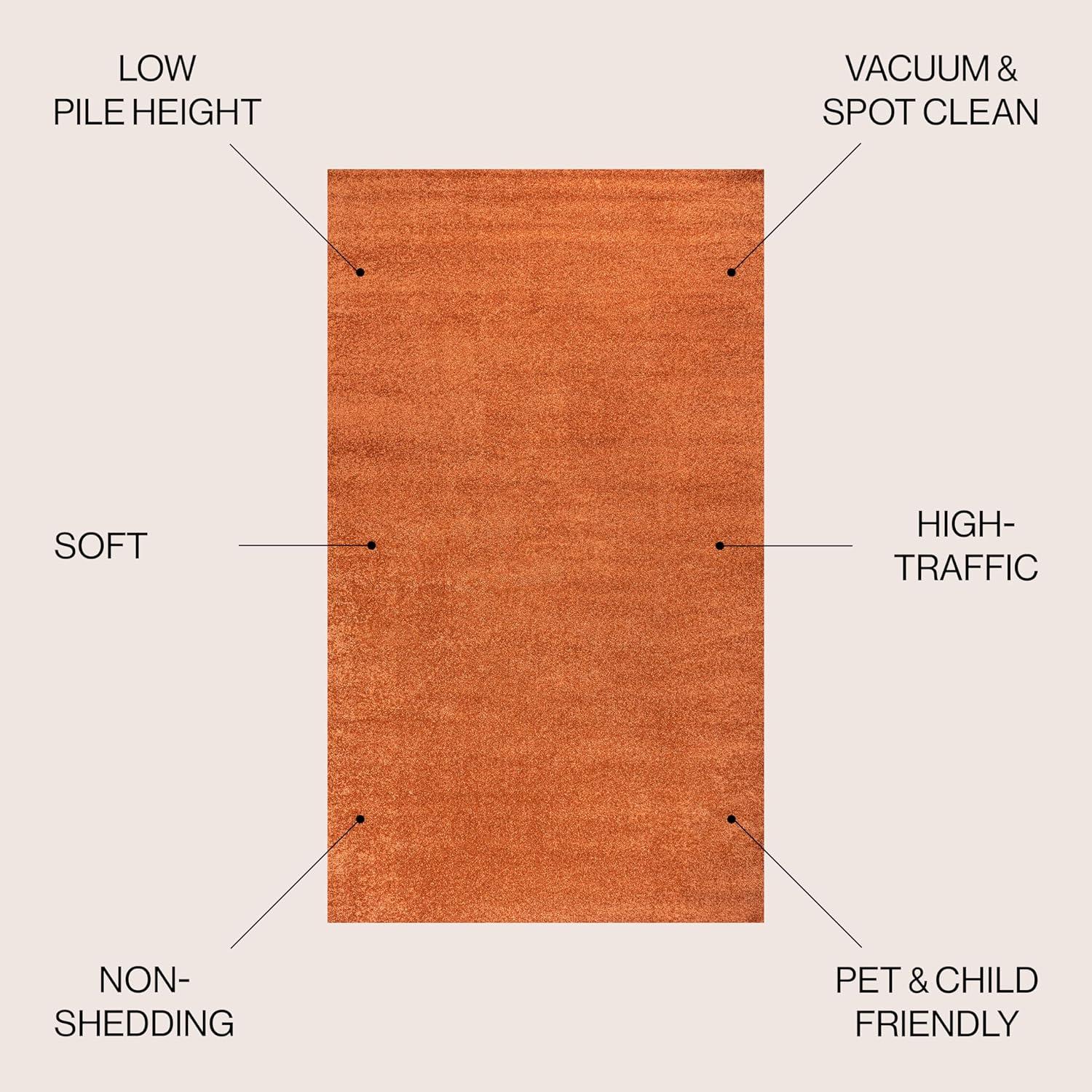 imageJONATHAN Y Haze Solid LowPile Orange Indoor Area Rug 3x5 CoastalBohemianMinimalistClassic EasyCleaning for Living RoomBedroomKitchenPet FriendlyNonShedding SEU100M3