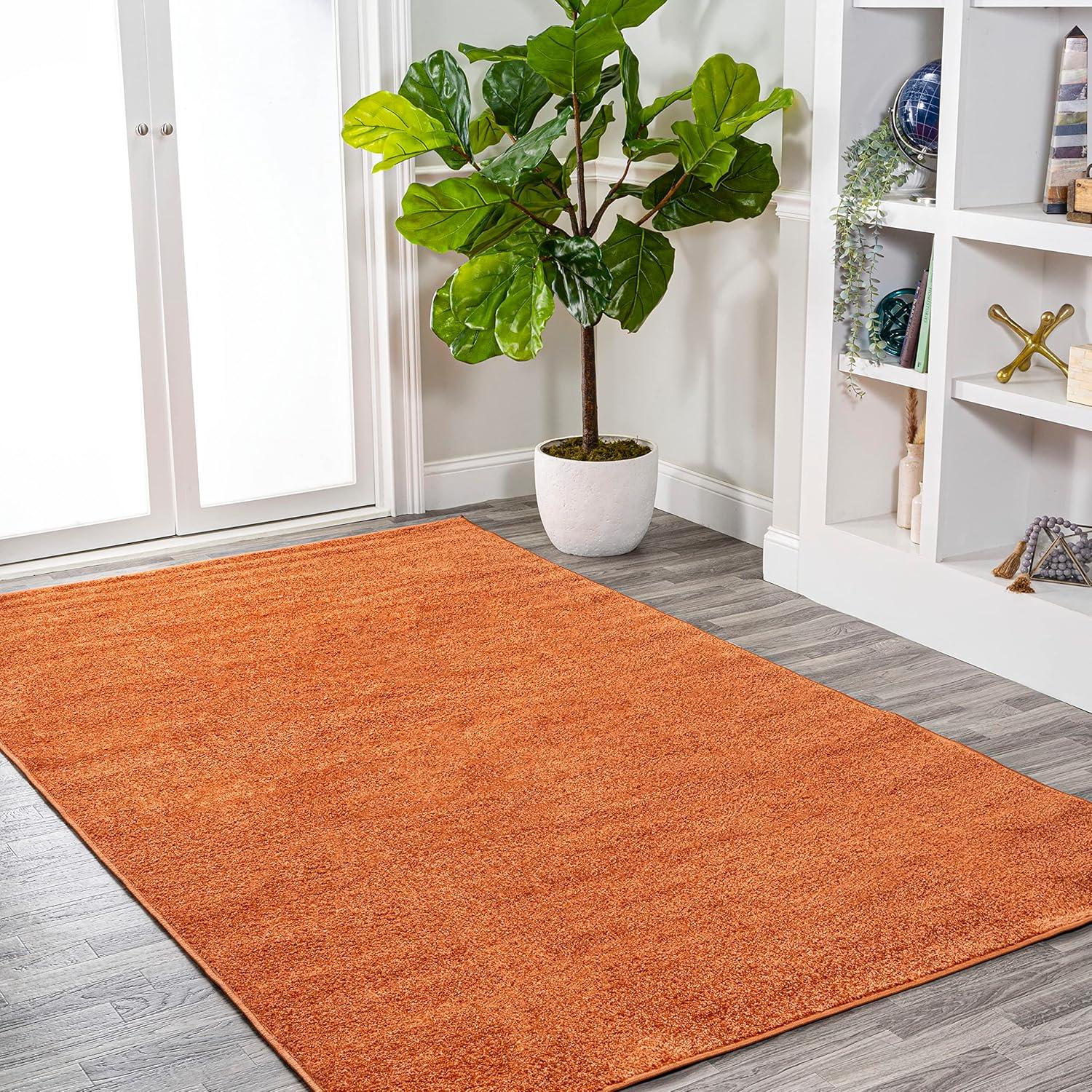 imageJONATHAN Y Haze Solid LowPile Orange Indoor Area Rug 3x5 CoastalBohemianMinimalistClassic EasyCleaning for Living RoomBedroomKitchenPet FriendlyNonShedding SEU100M3