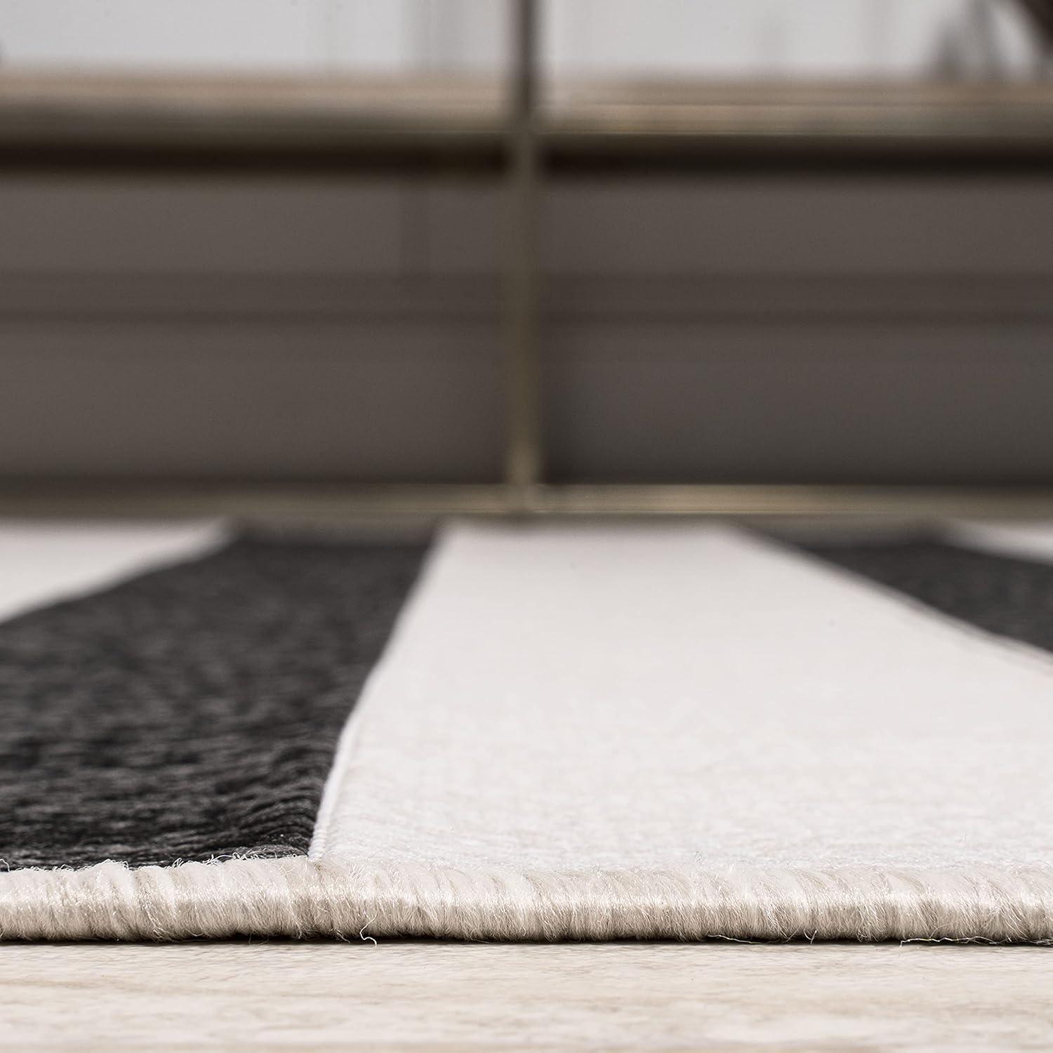 imageJONATHAN Y Wide Stripe Indoor Outdoor Area Rug 3X5 BeigeBrown Aveiro for Backyard Patio Porch EasyCleaning High Traffic PetFriendly NonShedding SMB112A3BlackCream