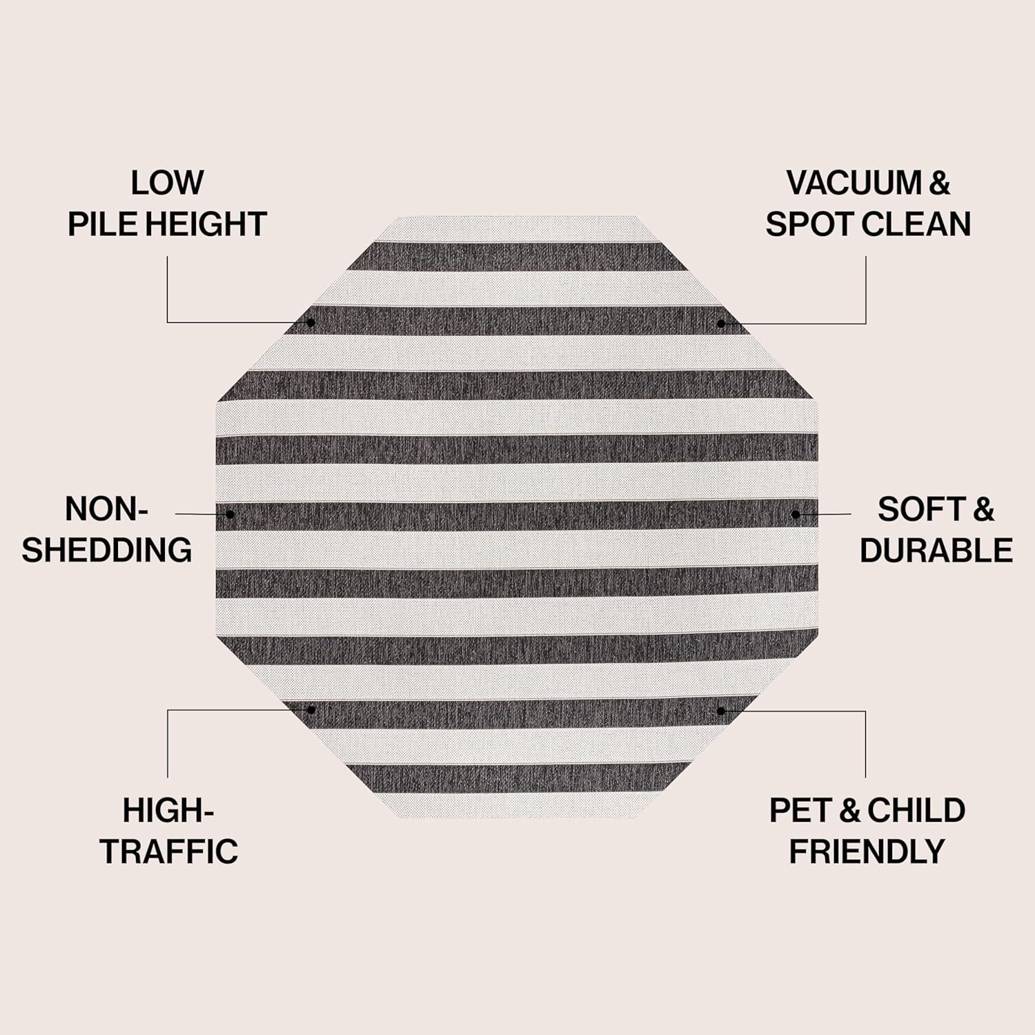imageJONATHAN Y Wide Stripe Indoor Outdoor Area Rug 3X5 BeigeBrown Aveiro for Backyard Patio Porch EasyCleaning High Traffic PetFriendly NonShedding SMB112A3BlackCream