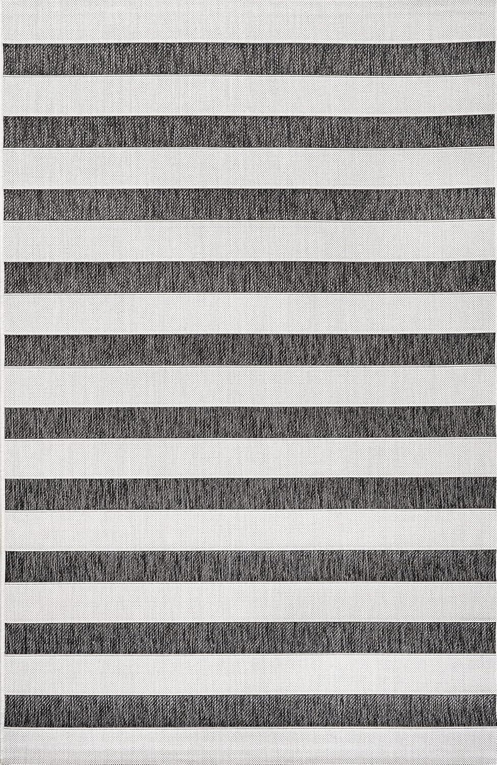 imageJONATHAN Y Wide Stripe Indoor Outdoor Area Rug 3X5 BeigeBrown Aveiro for Backyard Patio Porch EasyCleaning High Traffic PetFriendly NonShedding SMB112A3BlackCream
