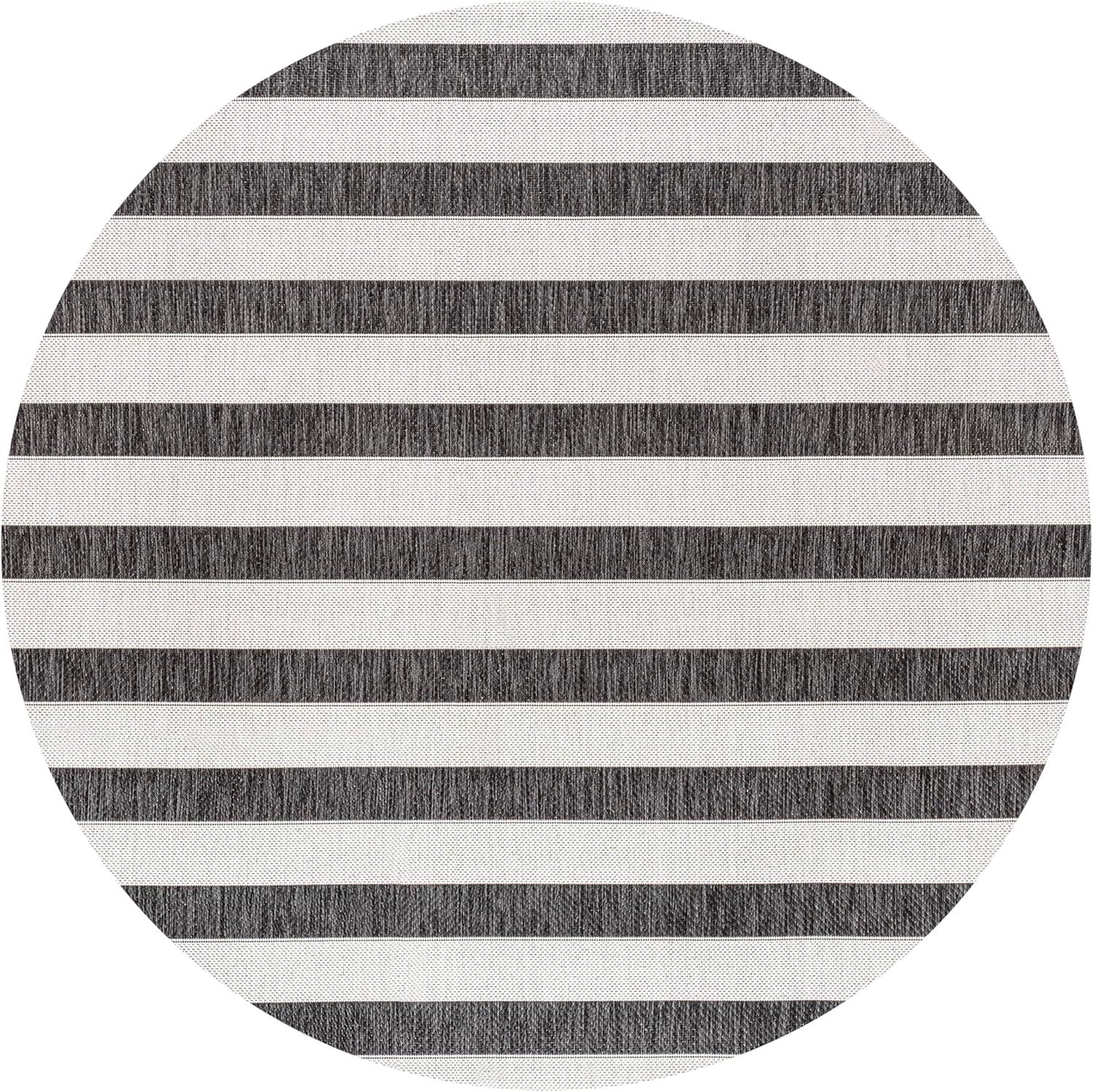 imageJONATHAN Y Wide Stripe Indoor Outdoor Area Rug 3X5 BeigeBrown Aveiro for Backyard Patio Porch EasyCleaning High Traffic PetFriendly NonShedding SMB112A3BlackCream