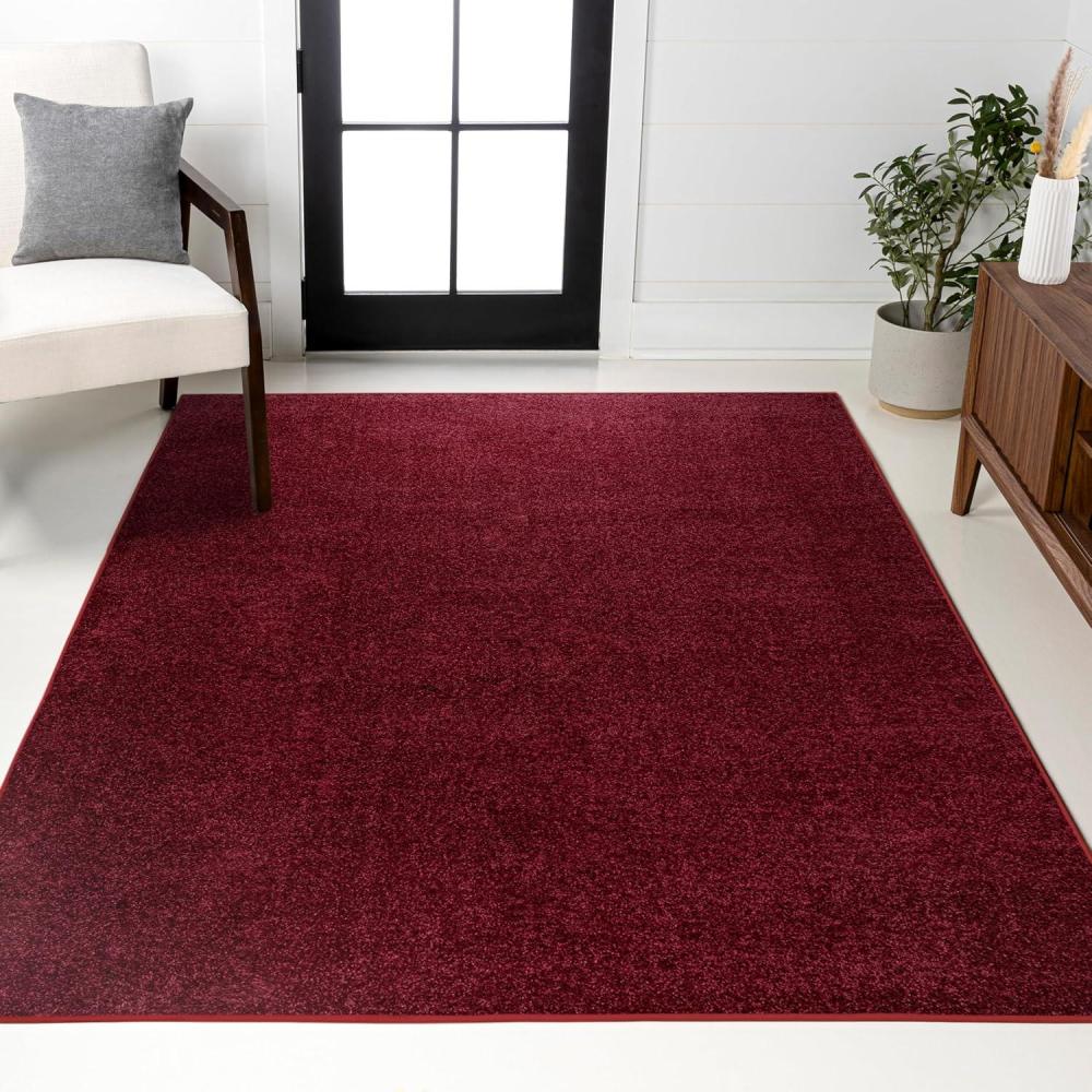 imageJONATHAN Y Haze Solid LowPile Dark Red Indoor Area Rug 3x5 CoastalBohemianMinimalistClassic EasyCleaning for Living RoomBedroomKitchenPet FriendlyNonShedding SEU100Q3