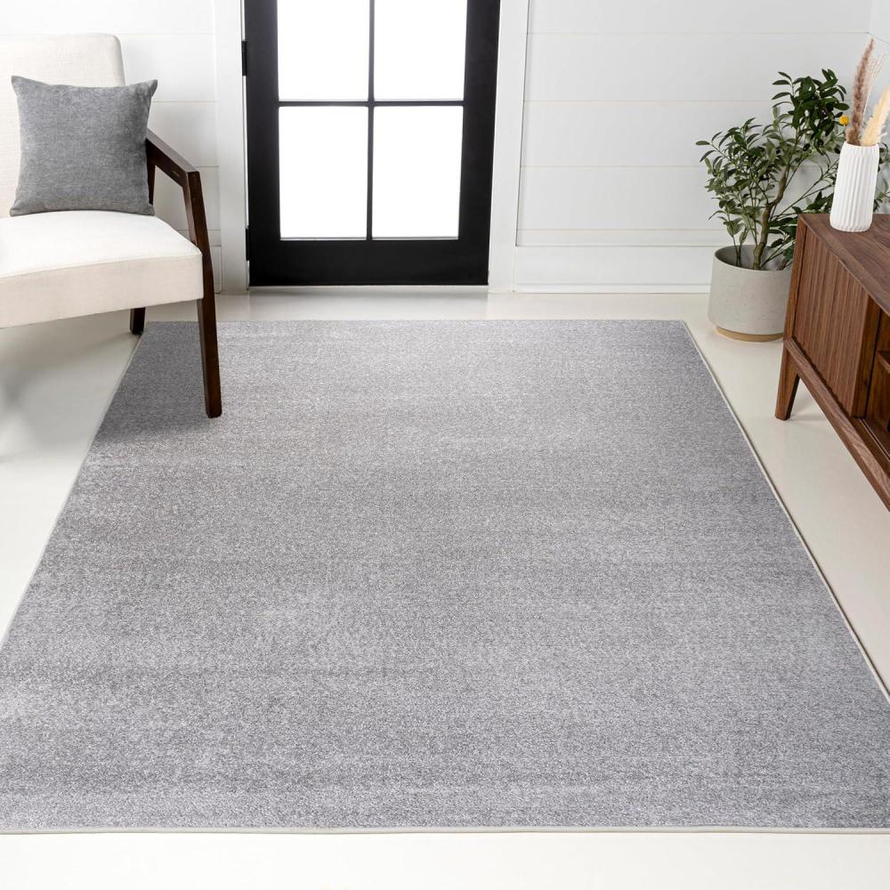 imageJONATHAN Y Haze Solid LowPile Light Gray Indoor Area Rug 3x5 CoastalBohemianMinimalistClassic EasyCleaning for Living RoomBedroomKitchenPet FriendlyNonShedding SEU100K3