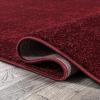 JONATHAN Y Haze Solid Low-Pile Dark Red Indoor Area Rug 3×5, Coastal,Bohemian,Minimalist,Classic, Easy-Cleaning for Living Room,Bedroom,Kitchen,Pet Friendly,Non-Shedding (SEU100Q-3)