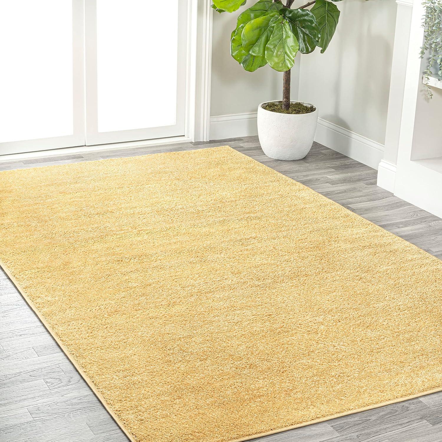 imageJONATHAN Y Haze Solid LowPile Mustard Indoor Area Rug 3x5 CoastalBohemianMinimalistClassic EasyCleaning for Living RoomBedroomKitchenPet FriendlyNonShedding SEU100B3