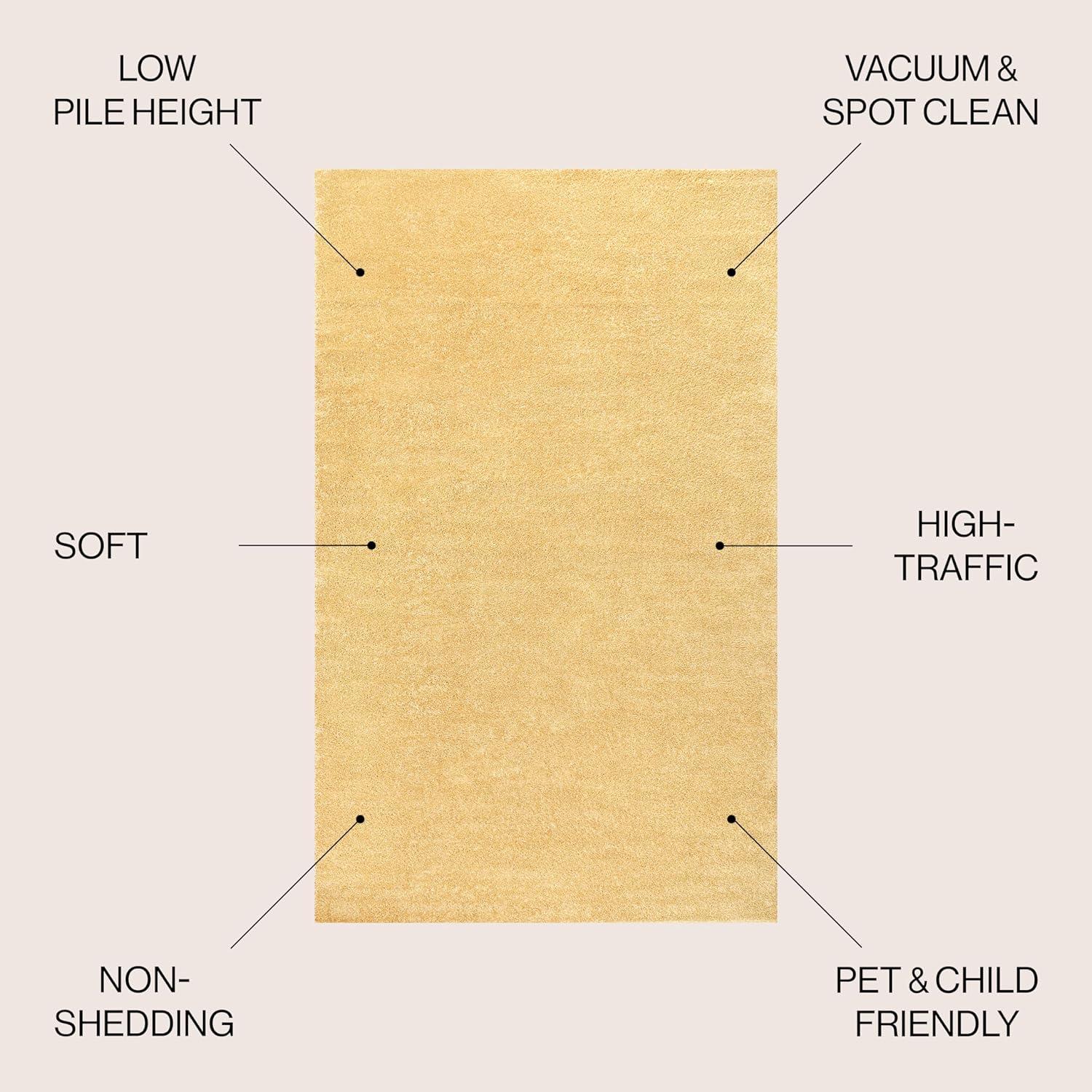 imageJONATHAN Y Haze Solid LowPile Mustard Indoor Area Rug 3x5 CoastalBohemianMinimalistClassic EasyCleaning for Living RoomBedroomKitchenPet FriendlyNonShedding SEU100B3