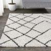 JONATHAN Y Diamond Shag Beige/Dark Gray Indoor Area Rug 3X5 ft, Inca Moroccan for Living Room, Bedroom, Kitchen, Office, Easy-Cleaning, High Traffic, Pet-Friendly, Non-Shedding SHG101A-3(5’3″ x 7’7″ (Rectangular))