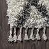 JONATHAN Y Mercer Shag Plush Tassel Gray/Cream Indoor Area Rug, 3×5, Moroccan Geometric Trellis, Transitional, Easy-Cleaning for Living Room, Bedroom, Kitchen, Non-Shedding (MCR104C-3)(Cream/Grey)