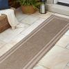 JONATHAN Y 3-Stripe Border Indoor Outdoor Area Rug 3X5 Beige/Cream, Dover Classic for Backyard, Patio, Porch, Easy-Cleaning, High Traffic, Pet-Friendly, Non-Shedding (TSN209A-3)(2′ x 7’10” (Runner))
