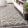 JONATHAN Y Mercer Shag Plush Tassel Diamond Denim Blue/Cream Indoor Area Rug, 3×5, Moroccan, Bohemian, Geometric, Easy-Cleaning for Living Room, Bedroom, Kitchen, Non-Shedding (MCR105A-3)(Grey/Cream)