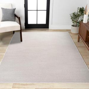 JONATHAN Y Haze Solid Low-Pile Ivory Indoor Area Rug 3×5, Coastal,Bohemian,Minimalist,Classic, Easy-Cleaning for Living Room,Bedroom,Kitchen,Pet Friendly,Non-Shedding (SEU100D-3)