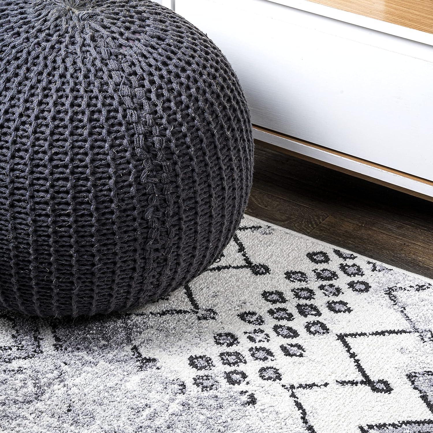 imageJONATHAN Y Azmar Geometric Distressed IvoryBlack Runner Rug 2x8 Moroccan Bohemian Vintage EasyCleaning for Living Room Bedroom Kitchen Pet Friendly NonShedding MOH504A2878 x 10 Rectangular