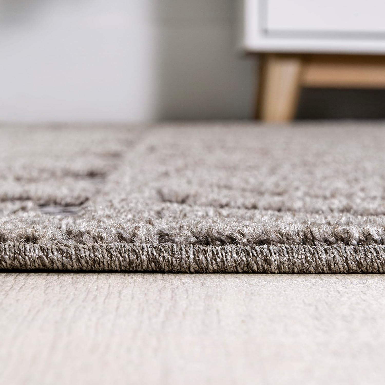 imageJONATHAN Y Mediterranean Tile Indoor Outdoor Area Rug 8X10 Beige Citta HighLow Pile for Backyard Patio Porch EasyCleaning High Traffic PetFriendly NonShedding SBH102A8Dark GrayIvory