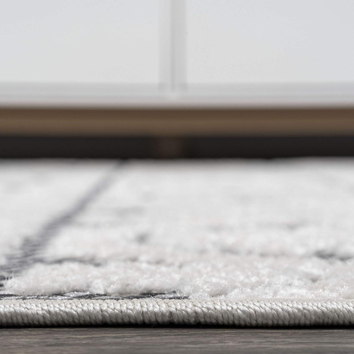 imageJONATHAN Y Mediterranean Tile Indoor Outdoor Area Rug 8X10 Beige Citta HighLow Pile for Backyard Patio Porch EasyCleaning High Traffic PetFriendly NonShedding SBH102A8WhiteBlack