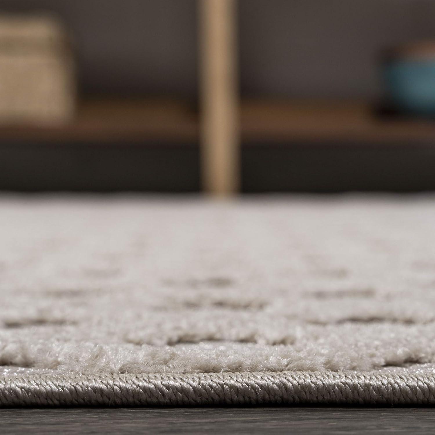 imageJONATHAN Y MiniDiamond Trellis Indoor Outdoor Area Rug 8X10 Beige Rabat HighLow Pile for Backyard Patio Porch EasyCleaning High Traffic PetFriendly NonShedding SBH101A8Beige