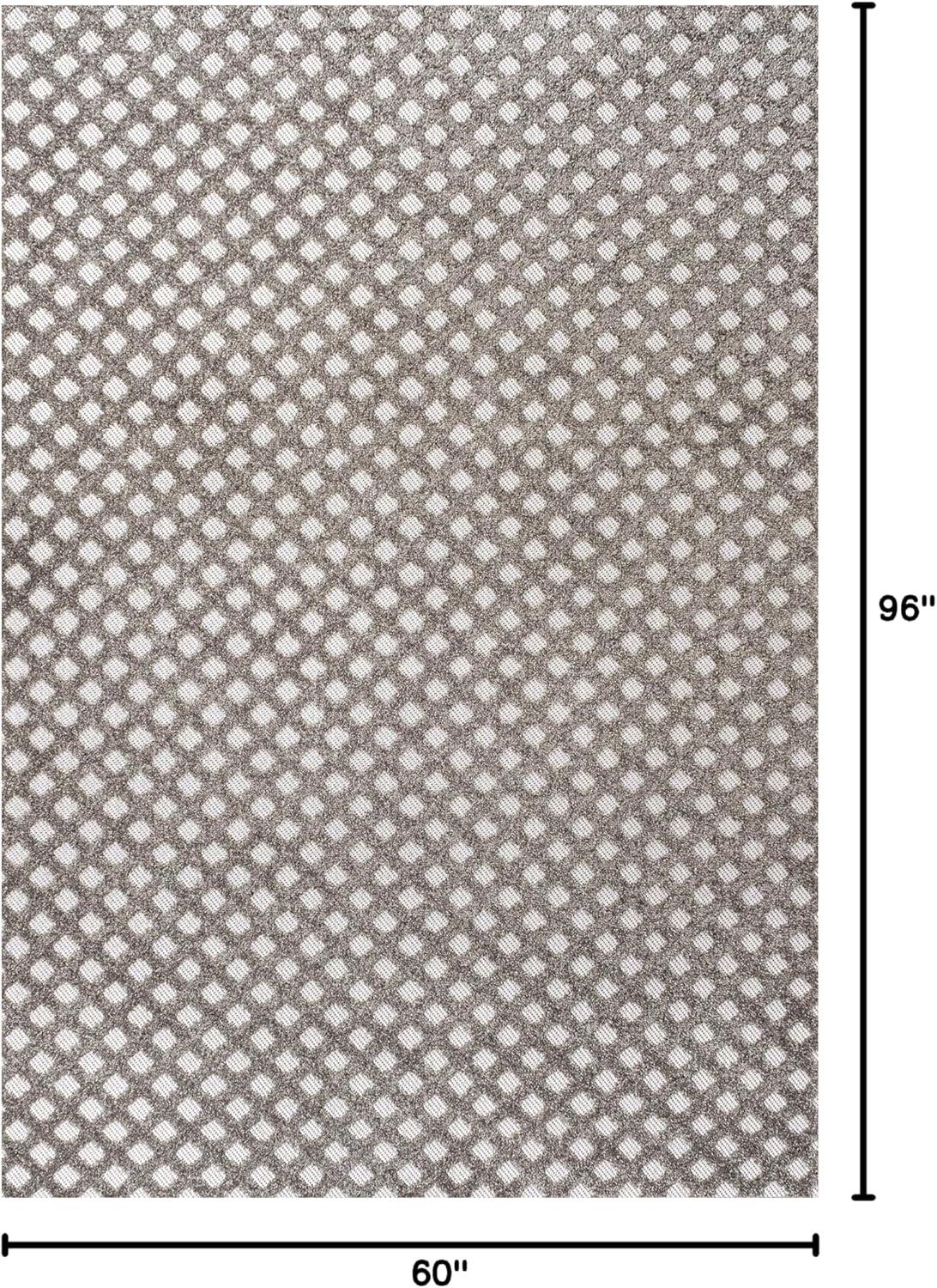 imageJONATHAN Y MiniDiamond Trellis Indoor Outdoor Area Rug 8X10 Beige Rabat HighLow Pile for Backyard Patio Porch EasyCleaning High Traffic PetFriendly NonShedding SBH101A8Dark GrayIvory