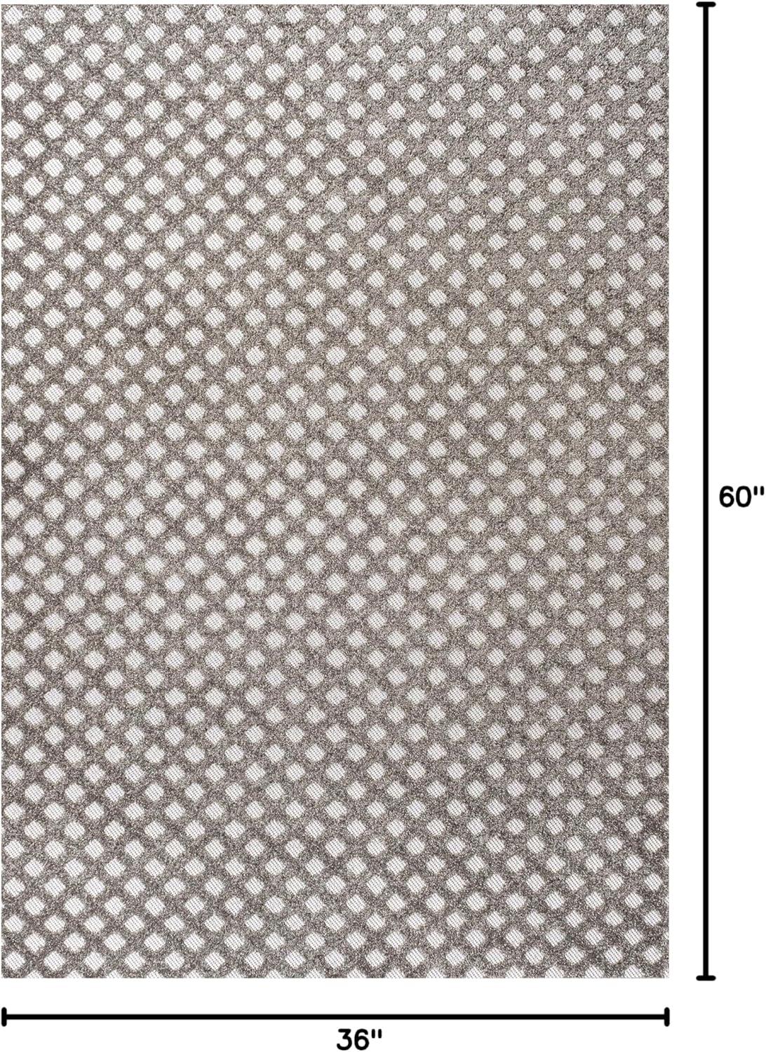 imageJONATHAN Y MiniDiamond Trellis Indoor Outdoor Area Rug 8X10 Beige Rabat HighLow Pile for Backyard Patio Porch EasyCleaning High Traffic PetFriendly NonShedding SBH101A8Dark GrayIvory