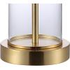 JONATHAN Y JYL8500B-SET2 Set of 2 Table Lamps Abner 21″ Glass Modern Contemporary USB Charging LED Table Lamp Glam Bedside Desk Nightstand Lamp for Bedroom Living Room Office, Brass Gold/Clear(Brass Gold/Clear)