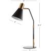 JONATHAN Y JYL6129A Apollo 22.5″ Metal LED Task Lamp Contemporary for Bedroom, Living Room, Office, College Dorm, Coffee Table, Bookcase, Black/BrassGold
