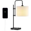 JONATHAN Y JYL1130A Edris 24.75″ Industrial Designer Metal LED Task Lamp with USB Charging Port Minimalist, Modern, Casual, Contemporary, Office, Living Room, Dining Room, Bedroom, Hallway, Black