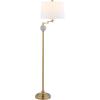 JONATHAN Y JYL3094A Aveiro 61.5″ Classic Midcentury Iron LED Floor Lamp Farmhouse Shabby Chic Standing Reading Lamp for Bedroom Living Room Office LED Bulb Included, Brass Gold