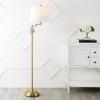 JONATHAN Y JYL3094A Aveiro 61.5″ Classic Midcentury Iron LED Floor Lamp Farmhouse Shabby Chic Standing Reading Lamp for Bedroom Living Room Office LED Bulb Included, Brass Gold