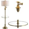 JONATHAN Y JYL3055A Cora 60″ Metal/Glass LED Side Table and Floor Lamp Contemporary,Transitional for Bedrooms, Living Room, Office, Reading, Brass(Brass Gold)