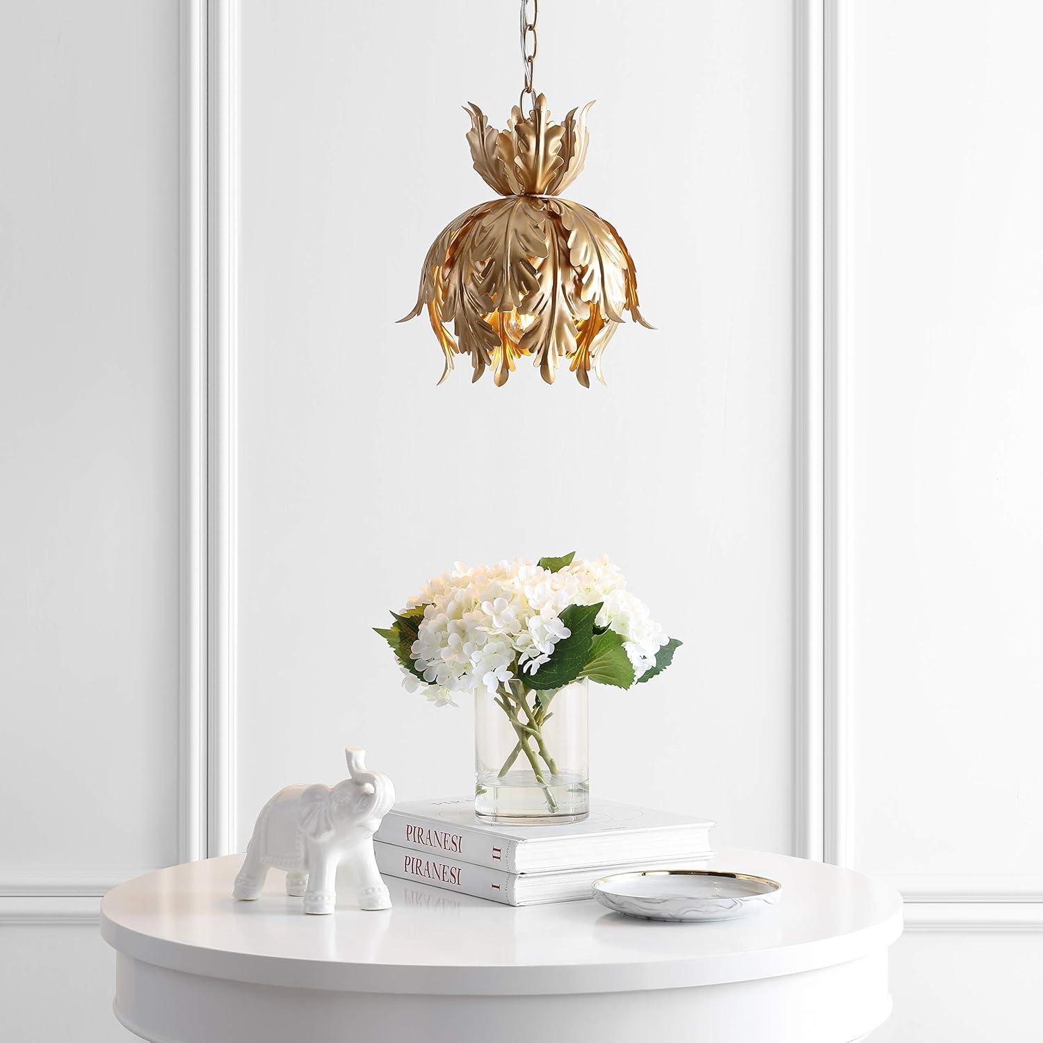 imageJONATHAN Y JYL9509A 12quot Gold French Country Pendant Light Adjustable Hanging Ceiling Fixture for Kitchen Island Dining Room Hallway Dimmable Slope Ceiling Compatible LED Bulb Included