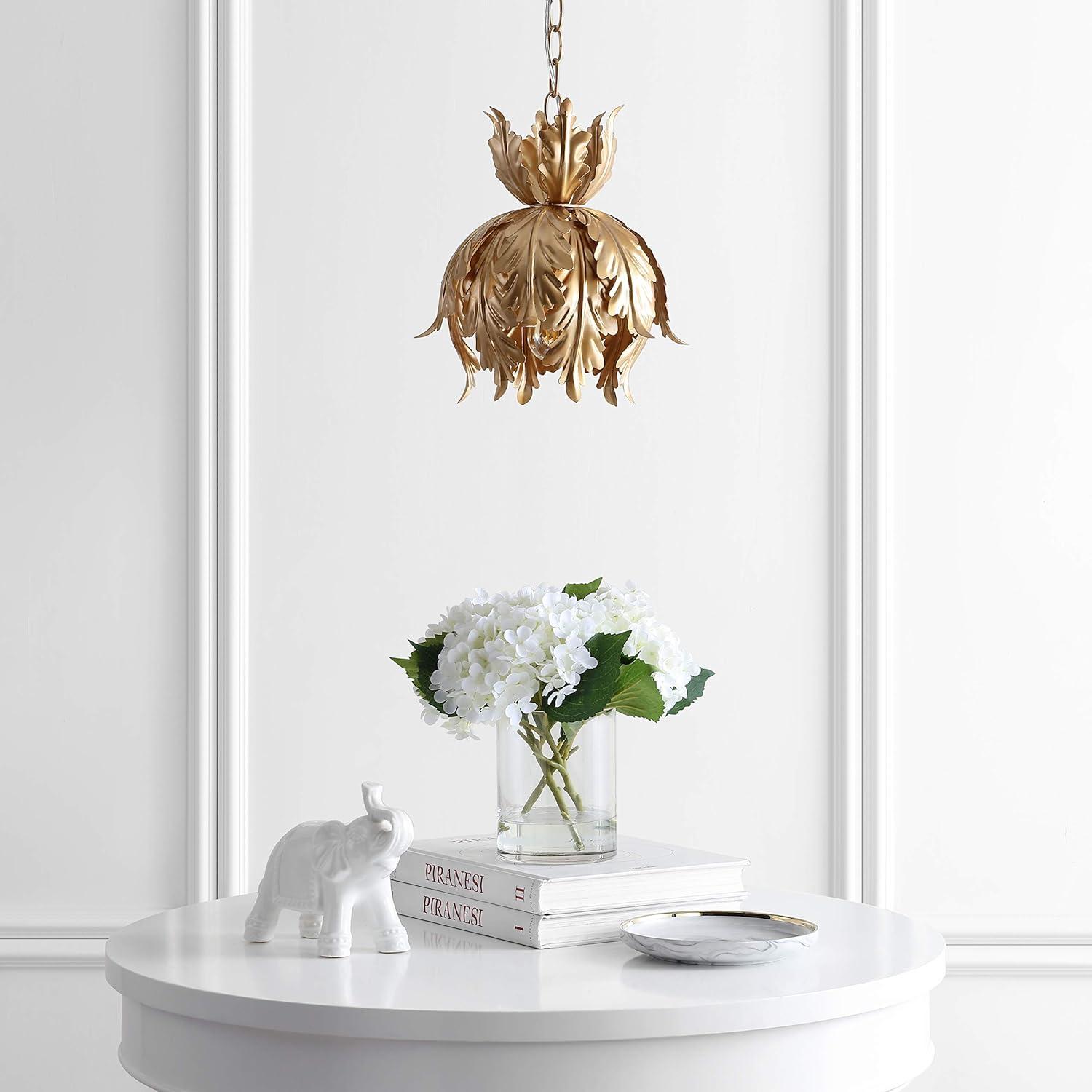 imageJONATHAN Y JYL9509A 12quot Gold French Country Pendant Light Adjustable Hanging Ceiling Fixture for Kitchen Island Dining Room Hallway Dimmable Slope Ceiling Compatible LED Bulb Included