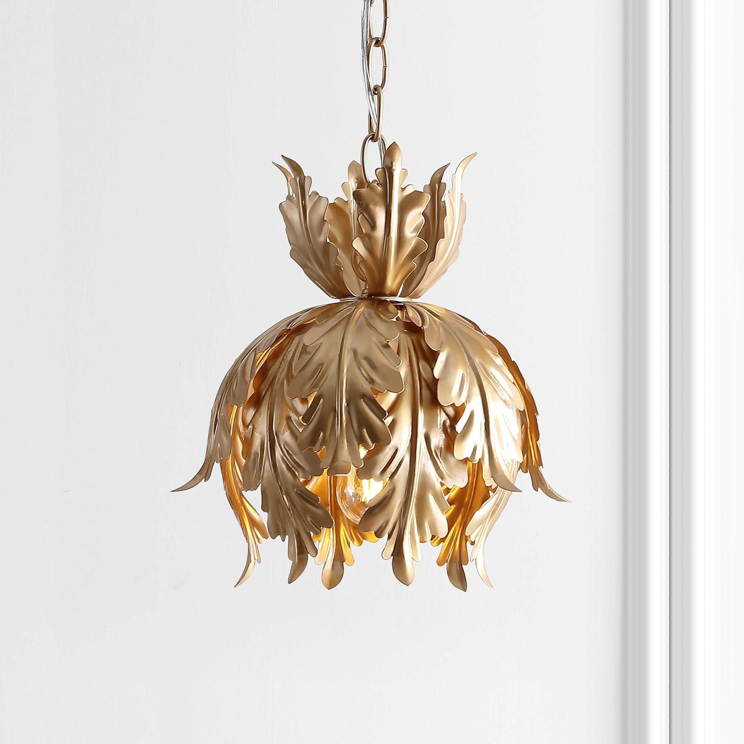 imageJONATHAN Y JYL9509A 12quot Gold French Country Pendant Light Adjustable Hanging Ceiling Fixture for Kitchen Island Dining Room Hallway Dimmable Slope Ceiling Compatible LED Bulb Included