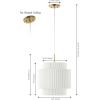 JONATHAN Y JYL2408A Boden 14.5″ 1-Light Vintage Mid-Century Iron LED Pendant with Pleated Shade, Brass Gold/White for Kitchen Island, Bar, Dining Table, Dining Table, Bedroom